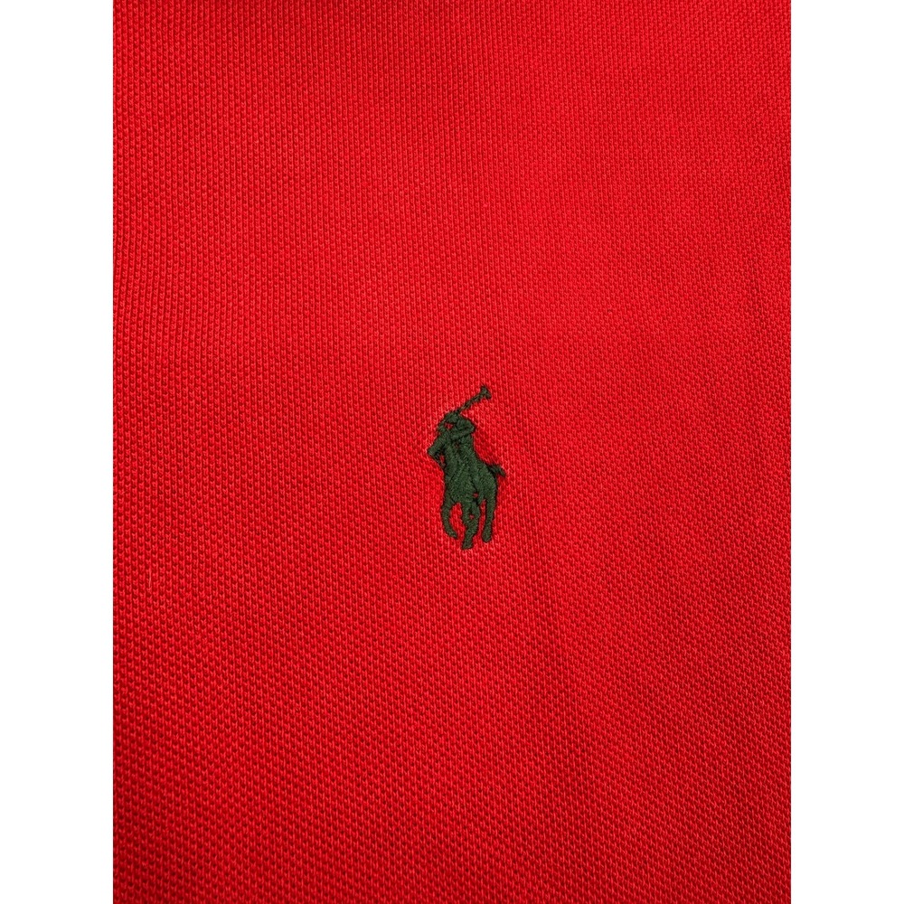 Polo Ralph Lauren Mens L Long‎ Sleeve Pique Polo Red Preppy Casual Ivy - Picture 9 of 11